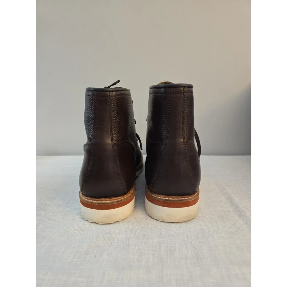 Vintage Foundry Moc Toe Boots Shoes Men's 13 Brown Pebbled Leather